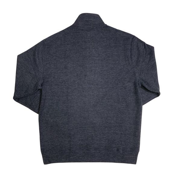 Dark Charcoal - Lands' End Men's Bedford Rib Quarter Zip Long Sleeve Soft Cozy P - Picture 2 of 2